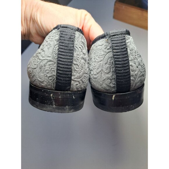 Mezlan Mens Travolta Embossed Velvet Formal Evening Shoes Gray Made Spain Size 1 - Picture 5 of 12